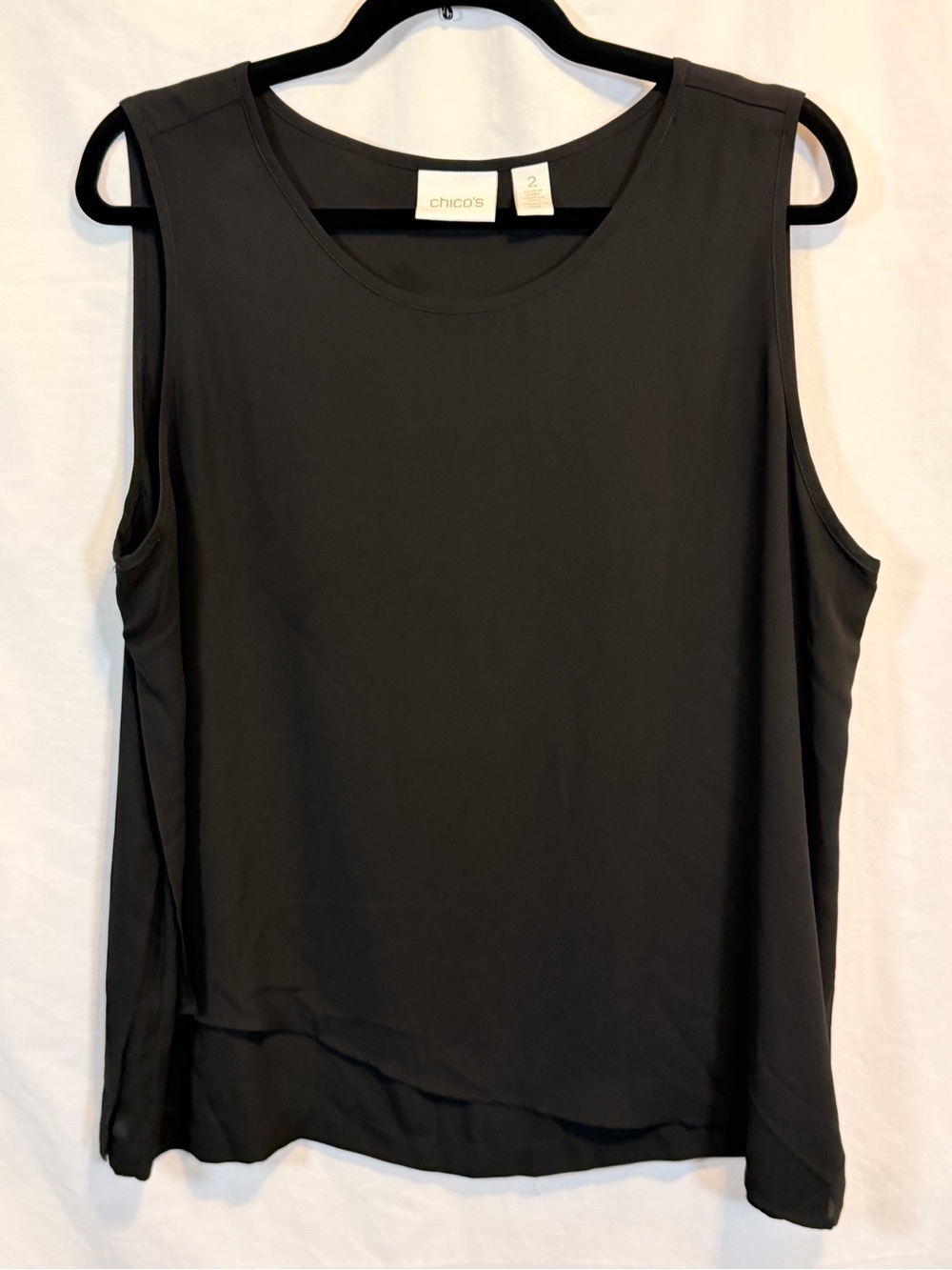 Chico's Black Sleeveless Layered Tank Top
